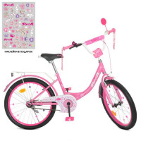 Велосипед детский PROF1 20д. Y2011, Princess, SKD45, фонарь, звонок, зеркало, подножка, розовый