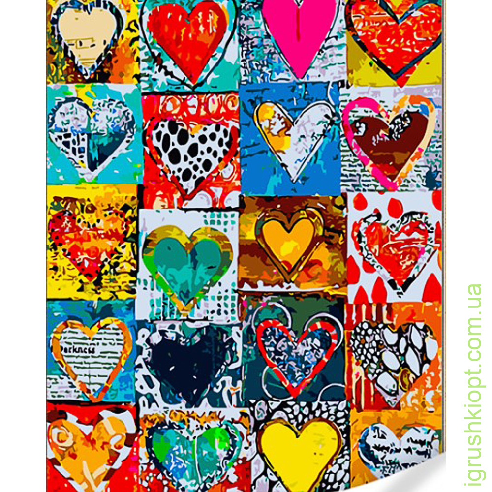 Картина за номерами Strateg Різноманітна любов на кольоровому фоні розміром 40х50 (GS1591)