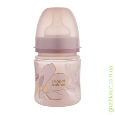 Canpol babies Бутылка антиколиковая с широким отверстием 120 мл Easystart GOLD - розовая, 35/239_pin