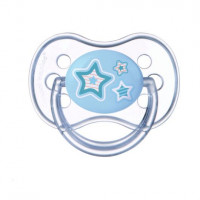Пустышка силиконовая симметричная 18+ месяцев Newborn baby - синие звезды, 22/582_blu