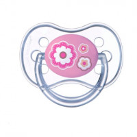 Пустышка силиконовая симметричная 18+ месяцев Newborn baby - розовые цветы, 22/582_pin