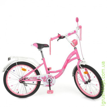 Велосипед детский PROF1 20д. Y2021, Butterfly, SKD45, фонарь, звонок, зеркало, подножка, розовый