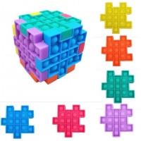 Игрушка Антистресс Пупырка, Pop It fidget "Кубик" разноцветные стороны