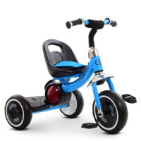 Велосипед M 3650-4, три кол. EVA, світло / муз, зад. подножка, накладка на сиденье, блакитний