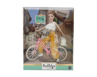 Кукла Emily арт. QJ111D с велосипедом, с аксессуарами, р-р куклы - 29 см, коробка