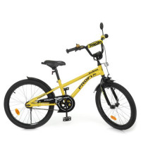 Велосипед детский PROF1 20д. Y20214-1, Shark, SKD75, фонарь, звонок, зеркало, подножка, желто-черный