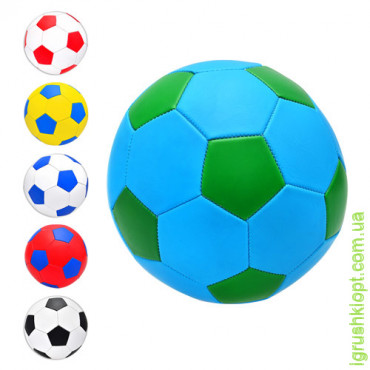 Мяч футбольный размер 5, ПВХ 1,6мм, 2слоя, 32панели, 300-320г, 6 цветов