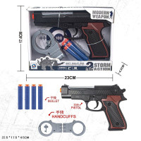 Набор полицейских арт. HSY-183 пистолет, наручники, 4 поролоновых снаряда, планш. 22,5*17,5*4,5 см