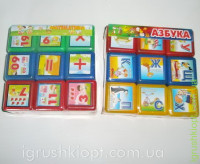 Кубики Цифры, Азбука, Абетка , 9 кубиков M.Toys
