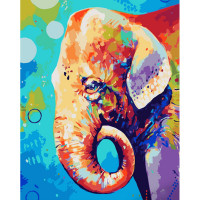 Картина за номерами Strateg ПРЕМІУМ Поп-арт слон розміром 40х50 см (GS933)