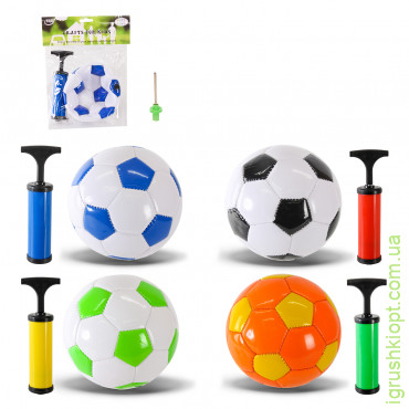 Мяч футбольный арт. FB24181, PVC №2 с насосом, 4 цвета