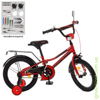 Велосипед детский PROF1 18д. Y18221 Prime, красный, звонок, доп. колеса
