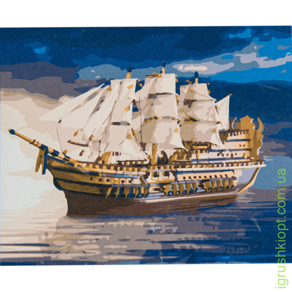 Картина за номерами Strateg Чудо-корабель на кольоровому фоні розміром 40х50 см (VA-2707)