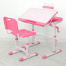 Парта M 3111(2)-8, регул. высота и наклон (до 60°), регул. стульчик, подст. для книг, выдвижной ящик, розовая