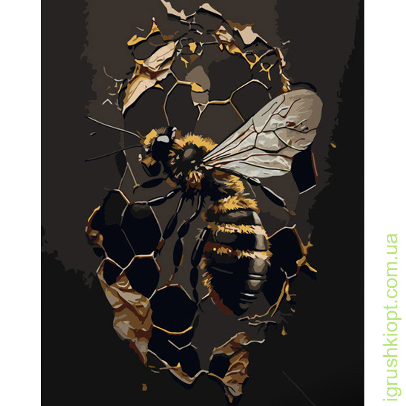 Картина за номерами Strateg ПРЕМІУМ Бджола розміром 40х50 см (GS956)
