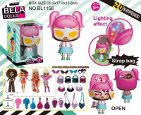 Игровой набор кукла Bela Dolls BL1156 сумка, в кот. кукла 17, 5см+сюрпризы: одежда, украшения, аксессуары, в коробке
