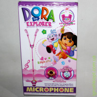 www Микрофон "DORA" двойной (стойка) на бат. в коробке