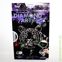 Набор для творчества «DIAMOND ART» Бриллиантовый блеск "Тигр с розой", DankO toys
