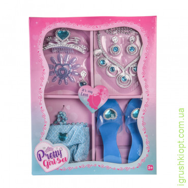 Аксессуары для девочек арт. 604-5 туфли, колье, корона, сумочка, в коробке