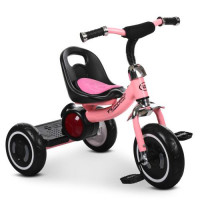Велосипед М 3650-7, Три кол. EVA, світло / муз, зад. подножка, накладка на сид, ніжно-рожевий
