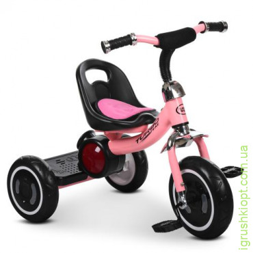 Велосипед М 3650-7, Три кол. EVA, світло / муз, зад. подножка, накладка на сид, ніжно-рожевий