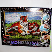 Набор для творчества «DIAMOND MOSAIC» Алмазная живопись "Тигры", DankO toys