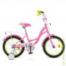 Велосипед детский PROF1 18д. Bloom, розовый,звонок,доп.колеса