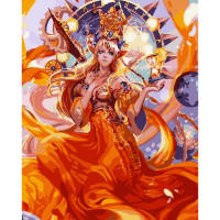 Картина за номерами Strateg ПРЕМІУМ Богиня сонця розміром 40х50 см (GS345)