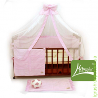 Комплект в детскую кроватку "Радуга" 10 элементов ранфорс (цв. розовый)