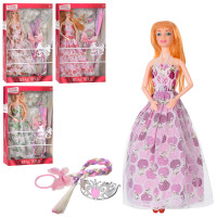 Кукла ZR-683-L15-L16-L17-L18, 29 см, шарнирная (руки), диадема, канекалон, 4 цвета, в коробке