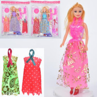 Кукла 726-9, 27 см, сменные платья, сапоги, сумка, шляпа, микс видов (микс цветов), на листе 30-35-2 см