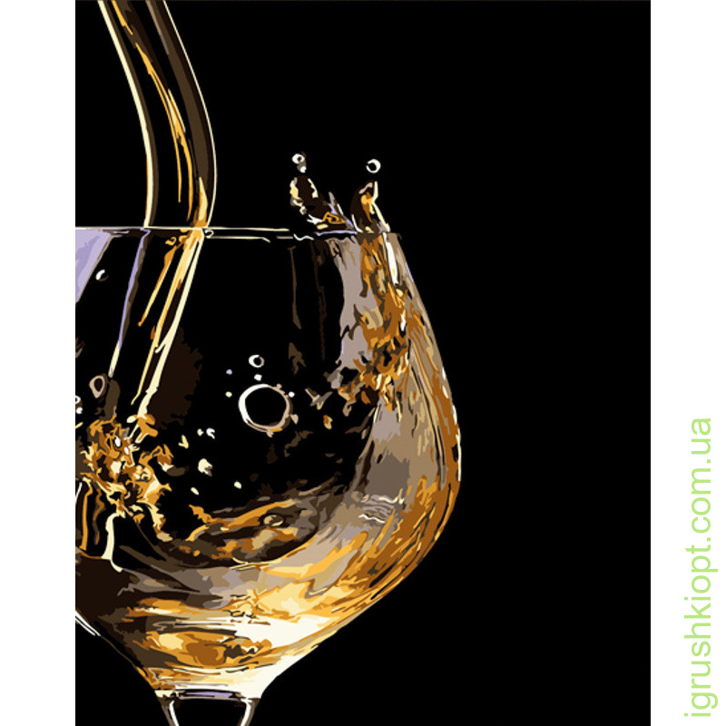 Картина за номерами Strateg ПРЕМІУМ Келих вина розміром 40х50 см (DY371)
