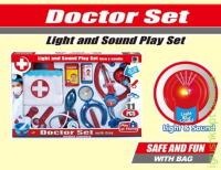 Доктор  свет-звук, стетоскоп, шприц, щипцы, ножницы, очки, в кор.