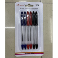 Ручки шариковые 6 штук/набор 3 цвета WW00141