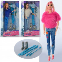 Кукла E018, 29 см, шарнирная, лыжница, 3 вида, в коробке, 18-32,5-5 см