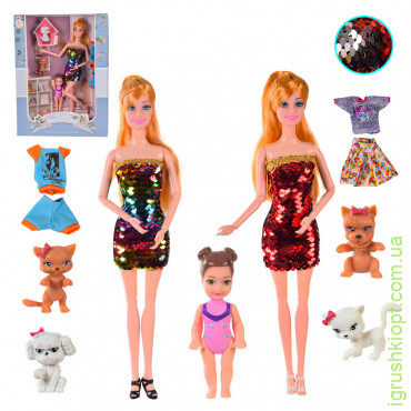 Кукла типа Барби арт. FB087-1, 2 вида, куколка, питомец, аксессуары, короб., р-р игрушки – 29 см