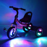 Велосипед M 3650-M-1, три кол. EVA, що світяться колеса, 3 мелодії, задня підніжка, накладка на сидіння, 2 кольори (ніжно-рожевий, блакитний)