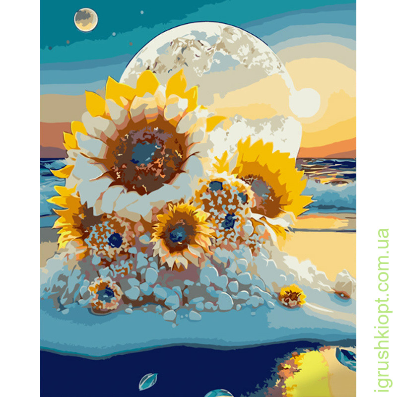 Картина за номерами Strateg ПРЕМІУМ Соняшники розміром 40х50 см (GS1029)