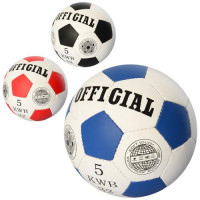 Мяч футбольный OFFICIAL 2500-203, размер 5, ПУ 1,4 мм, ручная работа, 32 панели, 280-310 г, 3 цвета, в пакете