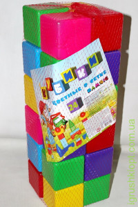 Кубики цветные в сетке, 24 элемента Бамсик