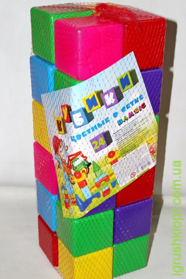 Кубики цветные в сетке, 24 элемента Бамсик