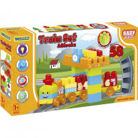 "Baby Blocks" Мои первые кубики - железная дорога 2,24м - 58эл.(Ц+В), Tigres, 41470
