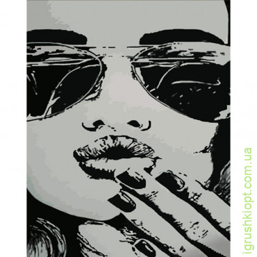 Картина за номерами Strateg ПРЕМІУМ Чорно-білий поцілунок розміром 40х50 см (DY364)