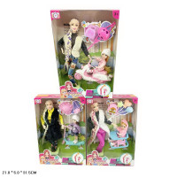 Кукла в наборе арт. 2275-7, типа Барби, микс 3 вида, с ребенком и аксессуарами, коробка 21*5*31 см