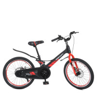 Велосипед детский PROF1 20д. LMG20235 Hunter, SKD 85, магн. рама, черн-красный, зв., диск. тормоза, подножка