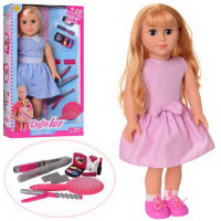 Кукла DEFA 5511 мягконабивная, 47 см, расческа, плойка, косметика, 2 вида, в коробке
