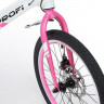 Велосипед детский PROF1 20д. LMG20239 Hunter, SKD 85, магн. рама, бел-розовый, зв., диск. тормоза, подножка