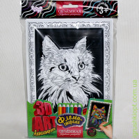Объёмная картина -раскраска 3D ART Антистресс "Кошка", DankO toys