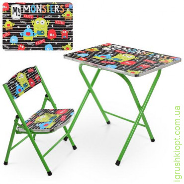 Столик A19-MONST, стол 40*60 см, 1 стульчик, коробка, монстр