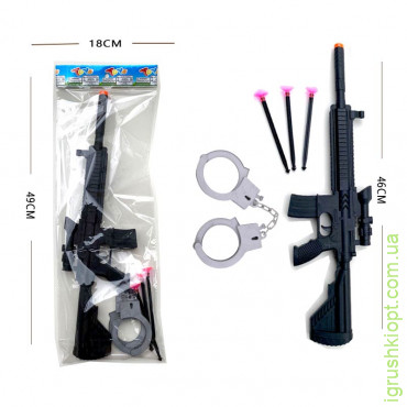 Игровой набор арт. M416-2, винтовка+наручники+3 шара на присоске, пакет 49*18 см